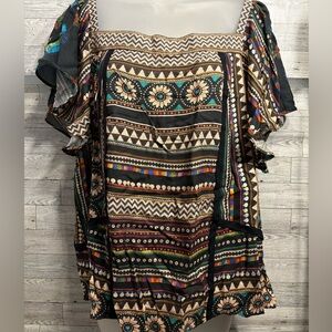 Anthropologie Vibrant Multicolor Top